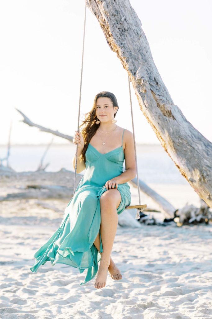 Girl on swing at Folly Beach | Charleston Photographer Kaitlin Scott