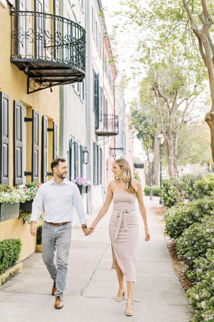 Colorful Engagement Photos at Rainbow Row | Charleston Photographer Kaitlin Scott