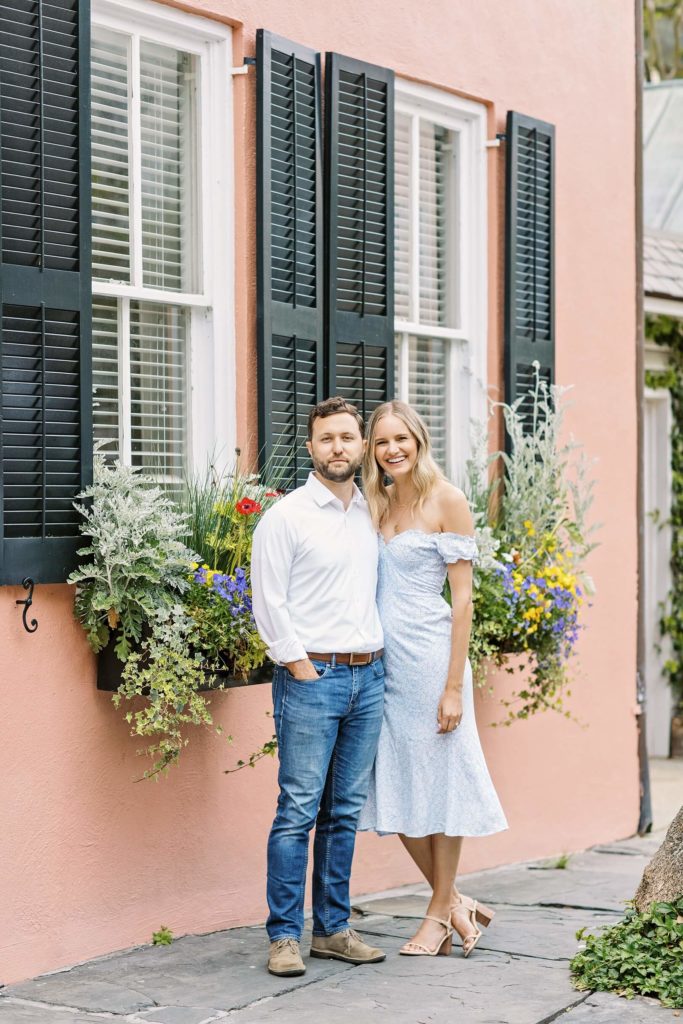 Engaged couple travel to Charleston for their engagement session