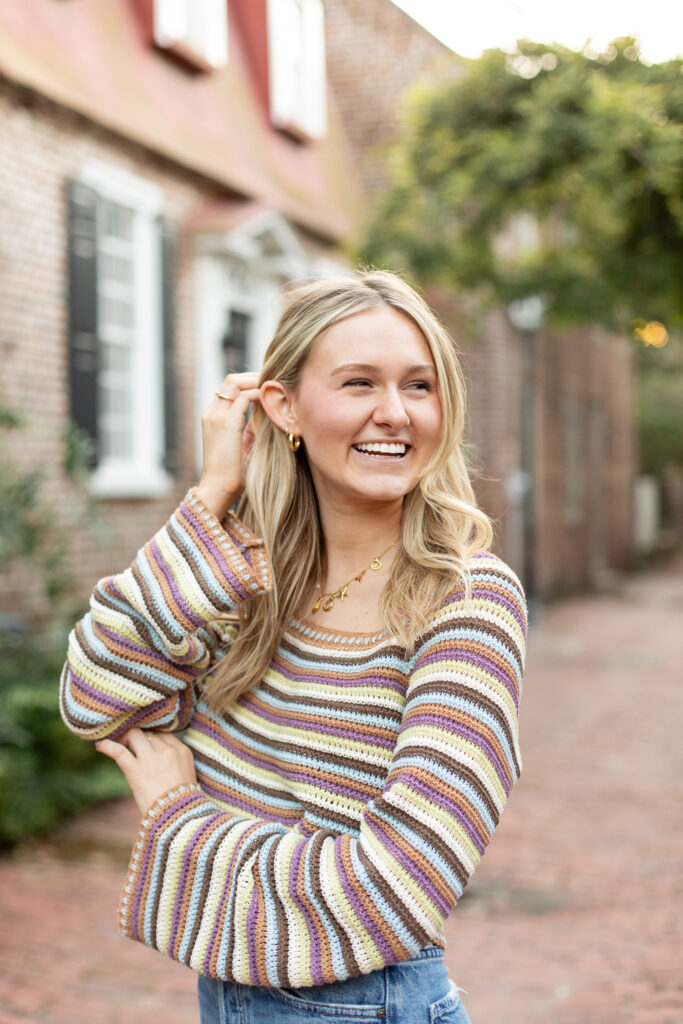 Senior posing ideas with sweater