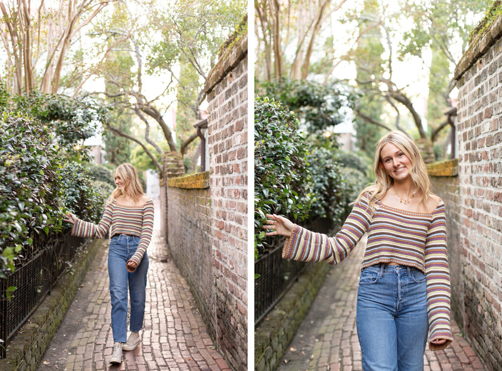 Photoshoot in hidden Charleston alley