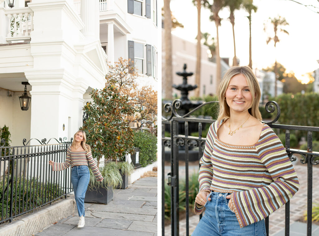 Fall senior session in South Carolina on Charleston Battery